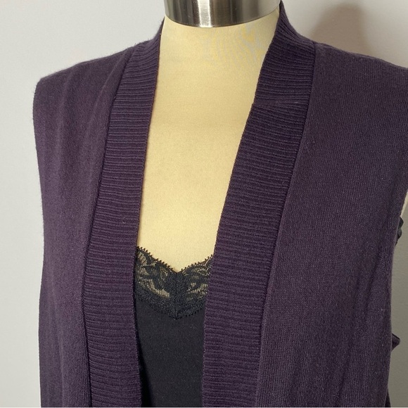 Croft and Barrow Purple Sweater Vest Cardigan - Picture 3 of 7